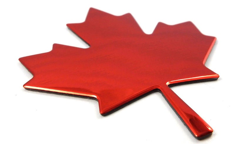 Car Chrome Decals Maple Leaf Canada RED Finish Decal Emblem 3D Sticker car Bike 2.7" Flexible - Image 2